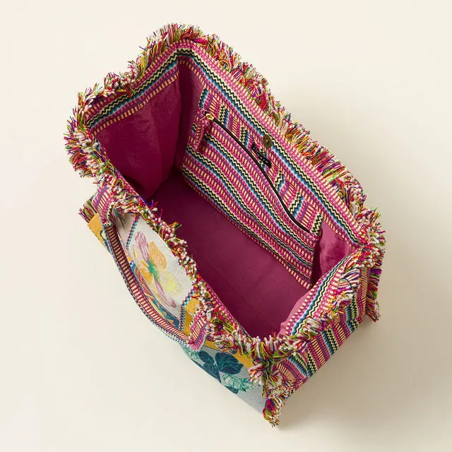 Floral Embroidered Tote