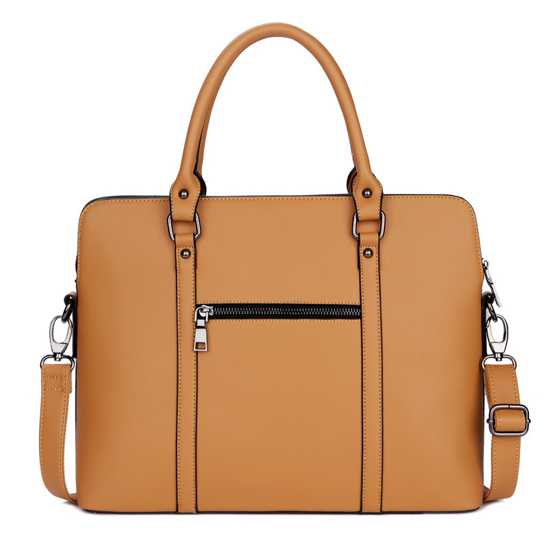 Sac Ordinateur Femme en Cuir Multipoches avec Bandoulière