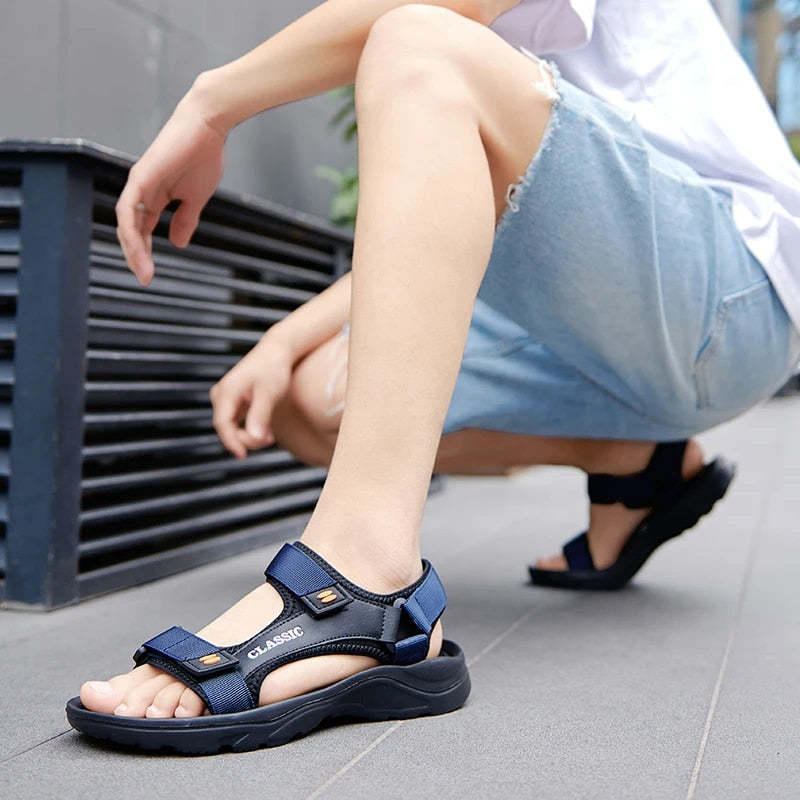 Sandale orthopédique pour hommes, soutien de la voûte plantaire, légère, antidérapante-Luckweek