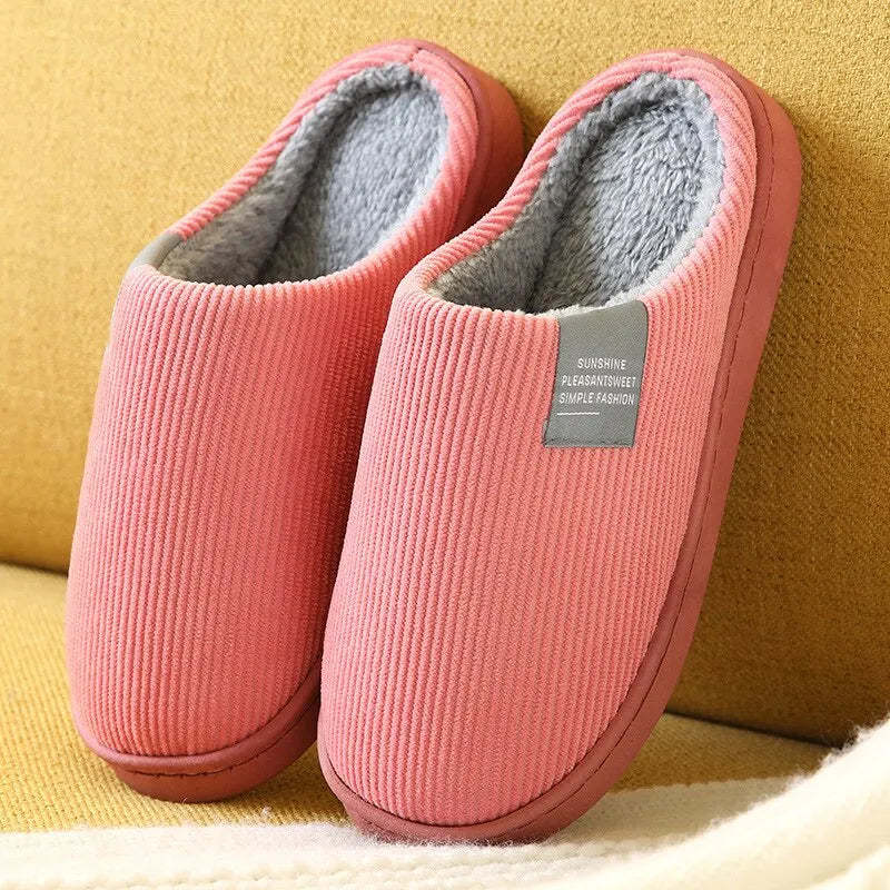 Pantoufles d'hiver chaudes en peluche-Luckweek