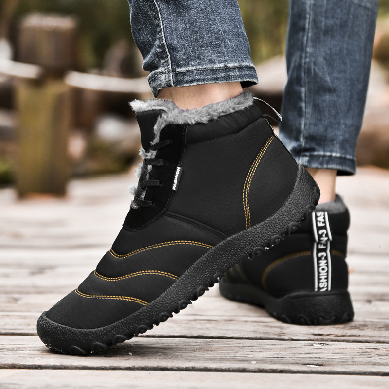 Bottes de neige d'hiver pour hommes Super chaudes; Bottes d'alpinisme pour hommes Chaussures de sport de moto en plein air pour homme-Luckweek