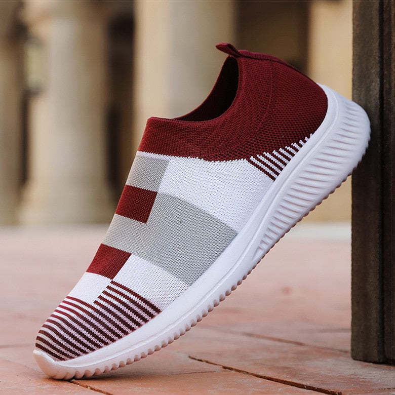 Baskets Souples Tricotées de Couleurs pour Femme-Luckweek