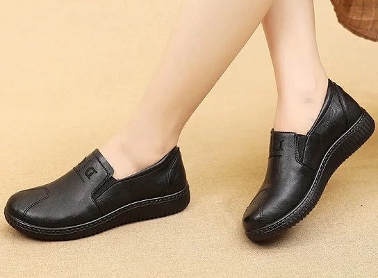 Chaussures Larges En Cuir Véritable Chaussures Décontractées Pour Femmes