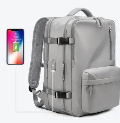 Sac à dos de voyage avec port de charge USB et compartiment à chaussures