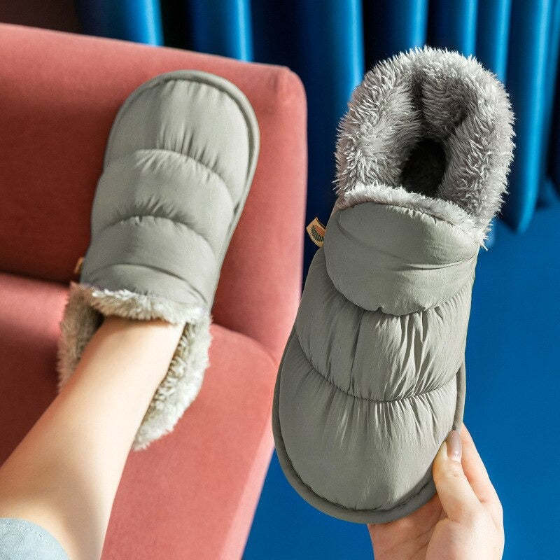 Pantoufles d'hiver en peluche-Luckweek