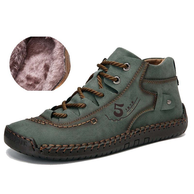 Mocassins d'hiver en cuir pour hommes décontractées et confortables-Luckweek
