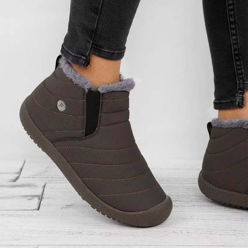 Bottes de neige chaudes tout-en-un en peluche-Luckweek