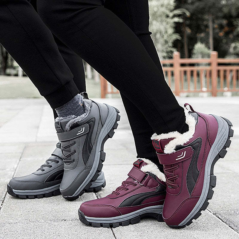 Bottines de neige imperméables en fourrure chaude-Luckweek