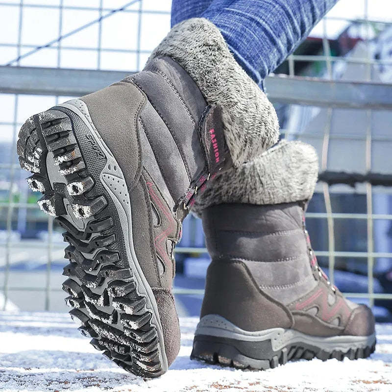 Bottes de Neige d'hiver for Femmes Chaussures mi-Mollet Chaudes