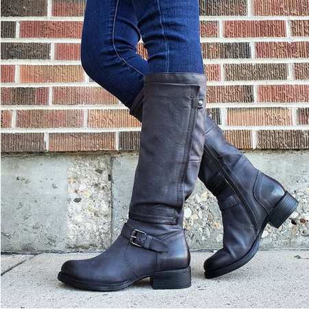 Femme Bottes Cavalières Extérieur du Quotidien Bottes Marche Cuir Fermeture-Luckweek
