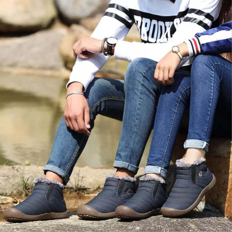 Bottes de neige chaudes tout-en-un en peluche-Luckweek