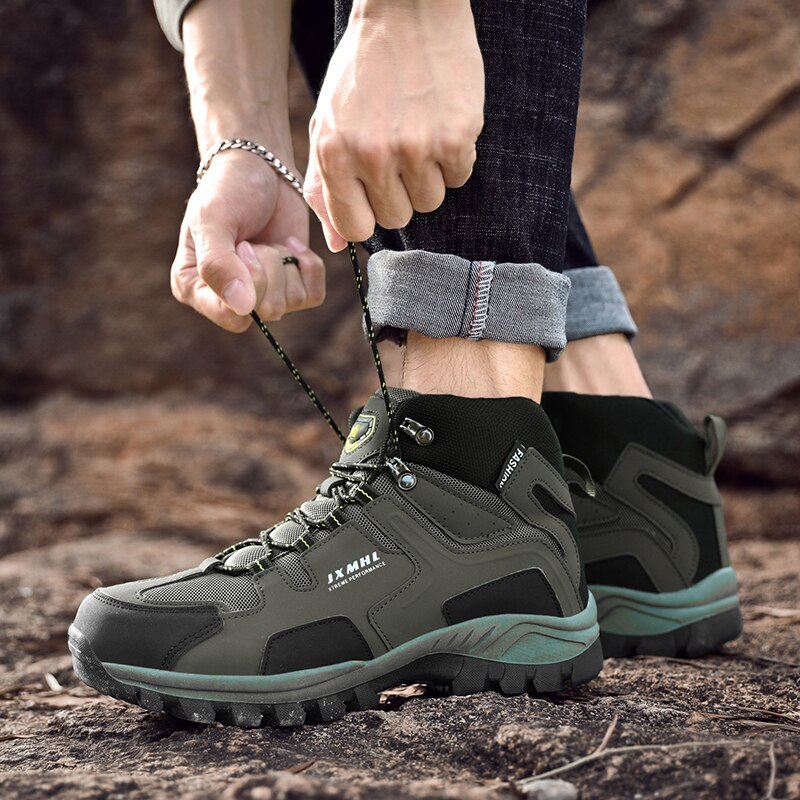 Chaussures hautes de randonnée d'escalade en montagne et de travail en plein air-Luckweek