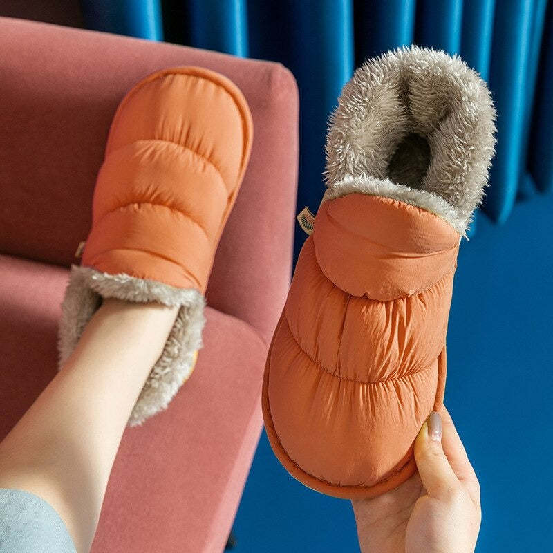 Pantoufles d'hiver en peluche-Luckweek