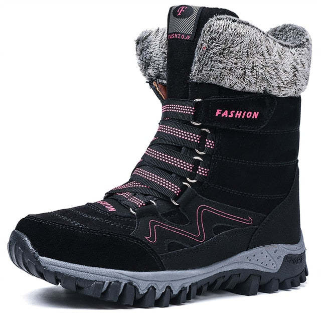 Bottes de Neige d'hiver for Femmes Chaussures mi-Mollet Chaudes