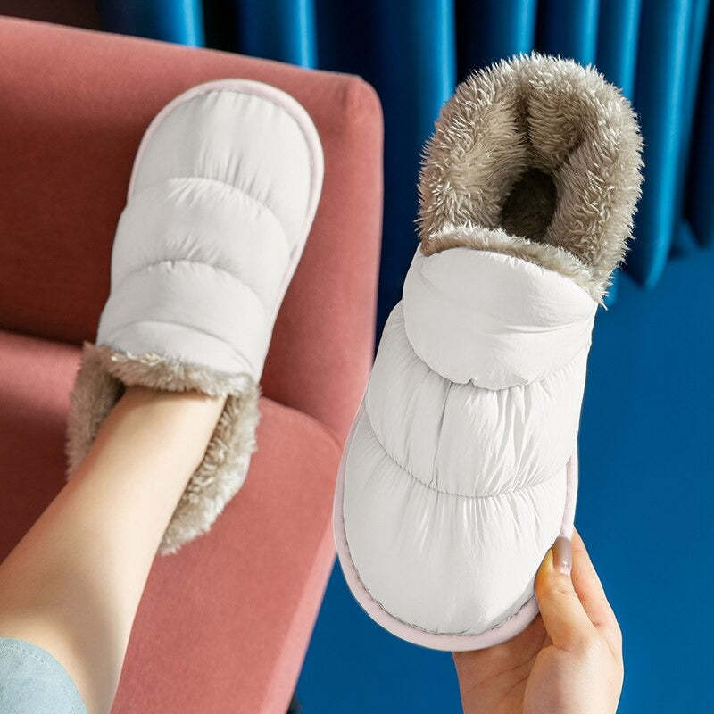 Pantoufles d'hiver en peluche-Luckweek