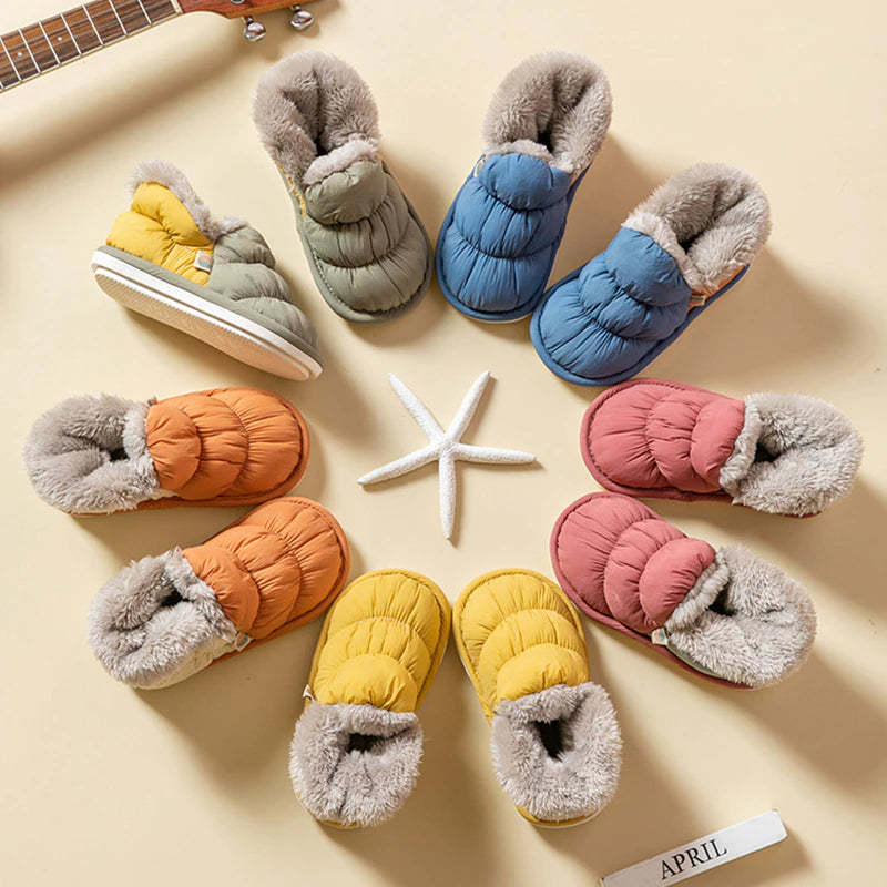 Pantoufles d'hiver en peluche-Luckweek