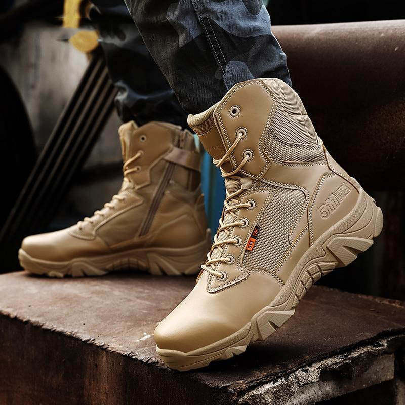 Bottes de style militaire haute qualité-Luckweek