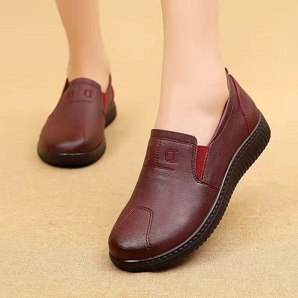 Chaussures Larges En Cuir Véritable Chaussures Décontractées Pour Femmes