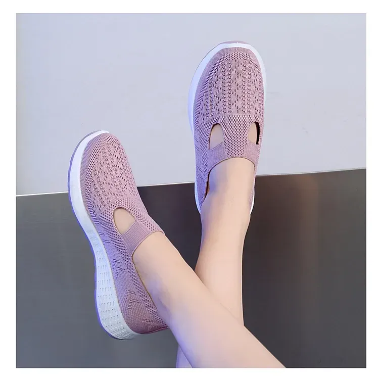 Baskets Confortable Femme,Orthopédiques De Randonnée En Plein Air Évidées Pour Femmes-Luckweek