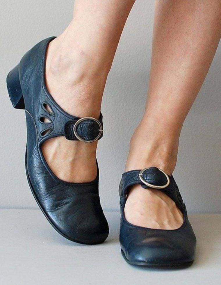 Mary Janes été talon bas Vintage femmes chaussures