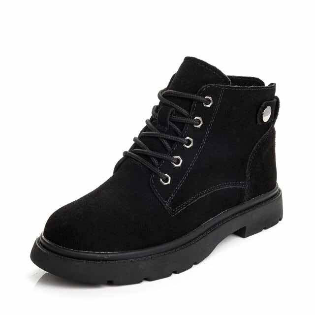 Bottes d'automne en cuir véritable pour femme-Luckweek