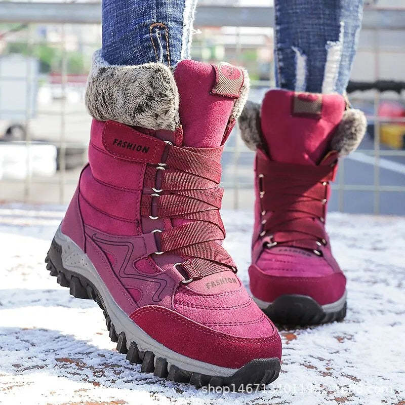Bottes de Neige d'hiver for Femmes Chaussures mi-Mollet Chaudes