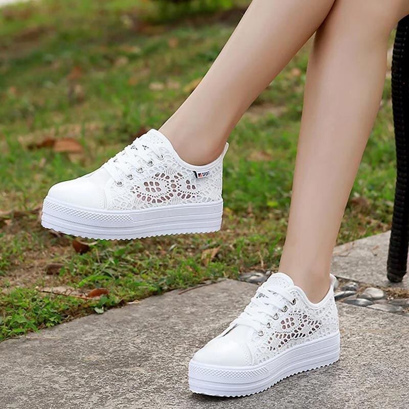 Chaussures d'été décontractées pour femmes avec découpes en toile respirante-Luckweek