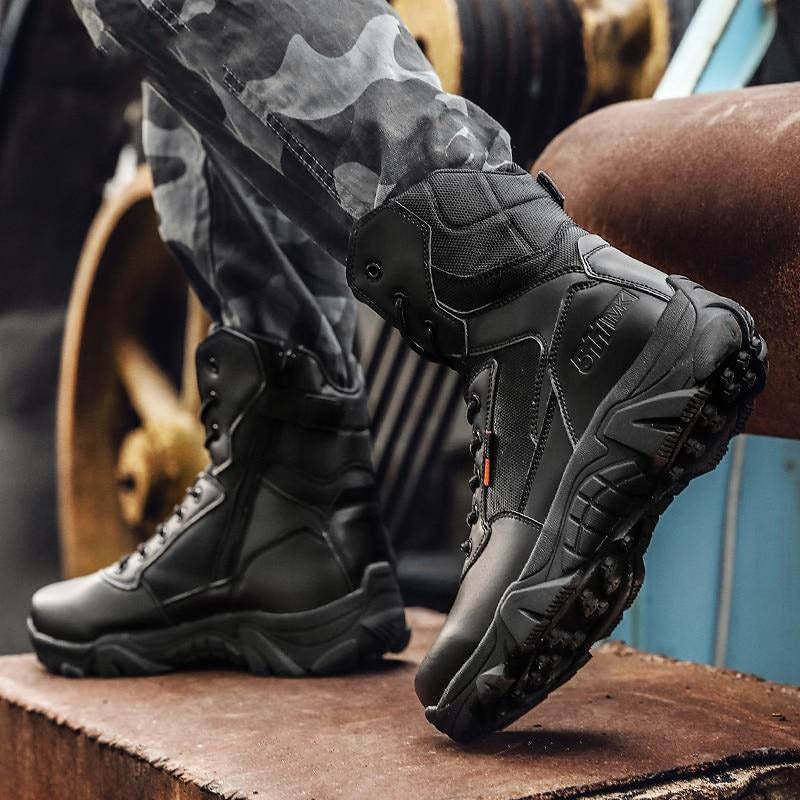 Bottes de style militaire haute qualité-Luckweek