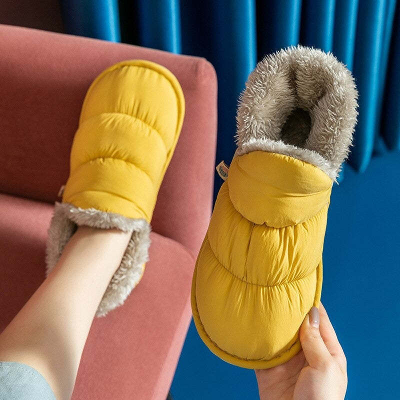 Pantoufles d'hiver en peluche-Luckweek
