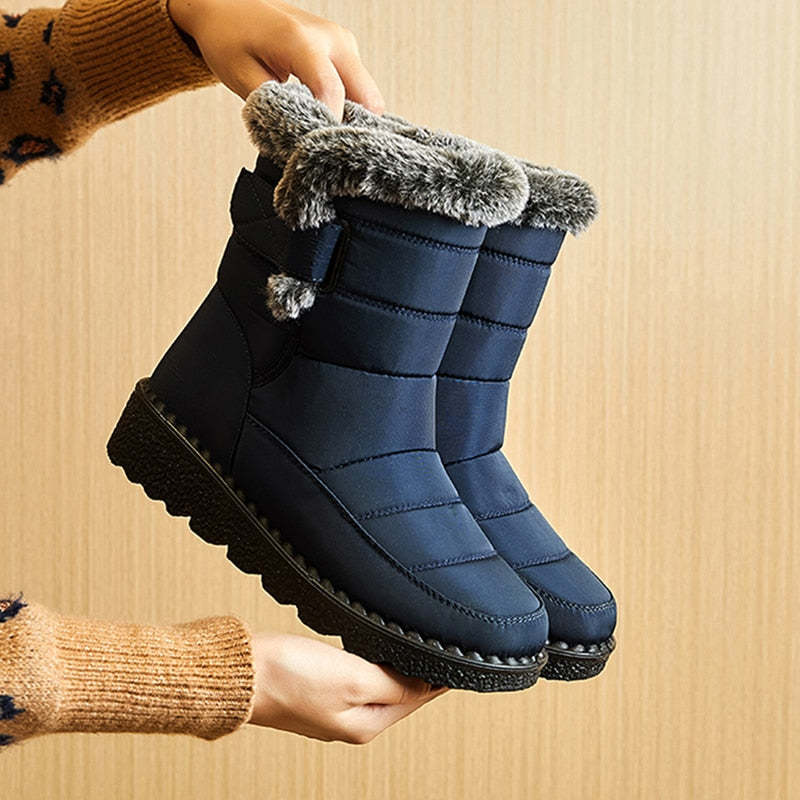 Bottes hautes imperméables en peluche collection hiver-Luckweek