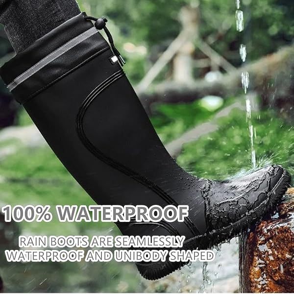 Bottes de pluie pour hommes Bottes en caoutchouc imperméables à genoux avec PVC