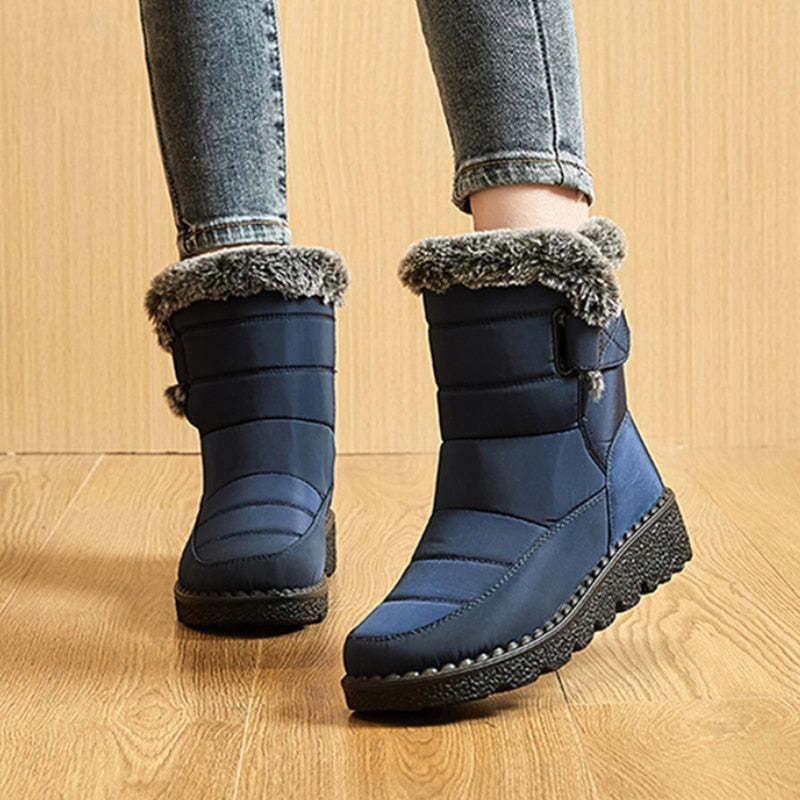 Bottes hautes imperméables en peluche collection hiver-Luckweek