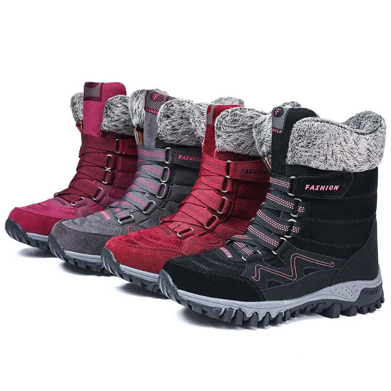 Bottes de Neige d'hiver for Femmes Chaussures mi-Mollet Chaudes