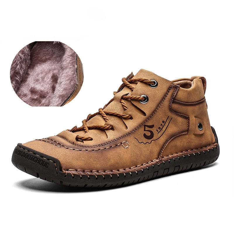 Mocassins d'hiver en cuir pour hommes décontractées et confortables-Luckweek