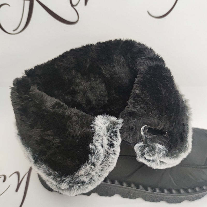 Bottes hautes imperméables en peluche collection hiver-Luckweek