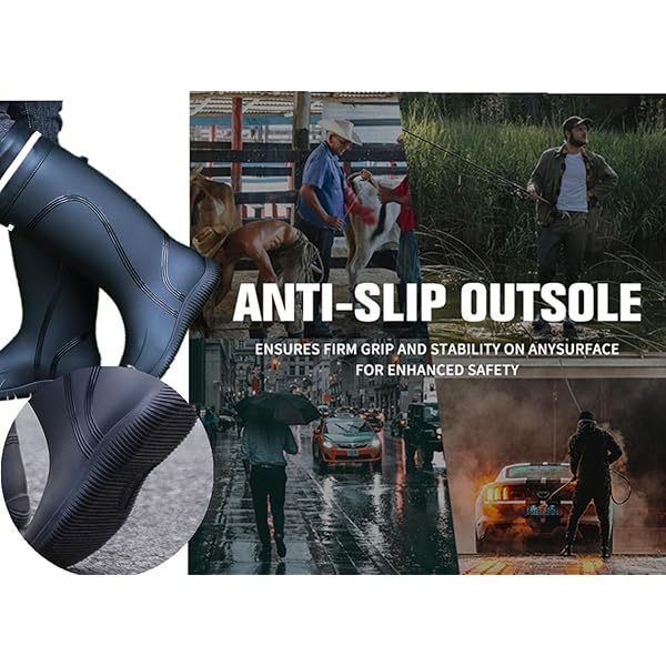 Bottes de pluie pour hommes Bottes en caoutchouc imperméables à genoux avec PVC