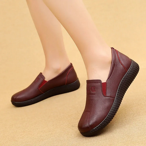 Chaussures Larges En Cuir Véritable Chaussures Décontractées Pour Femmes