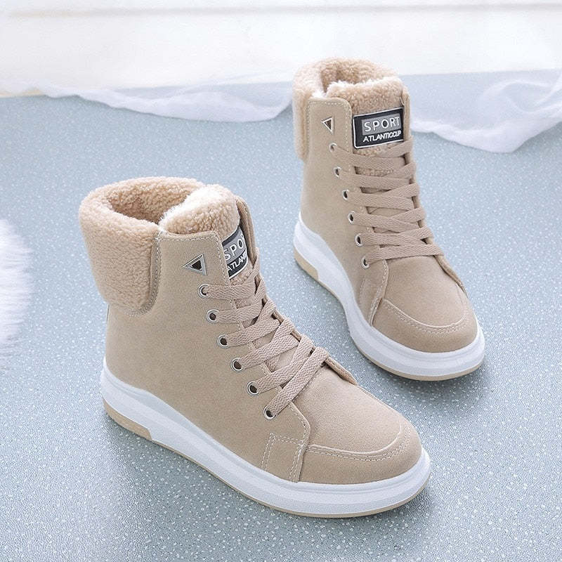 Bottines de neige chaudes avec doublure en fourrure pour femmes
