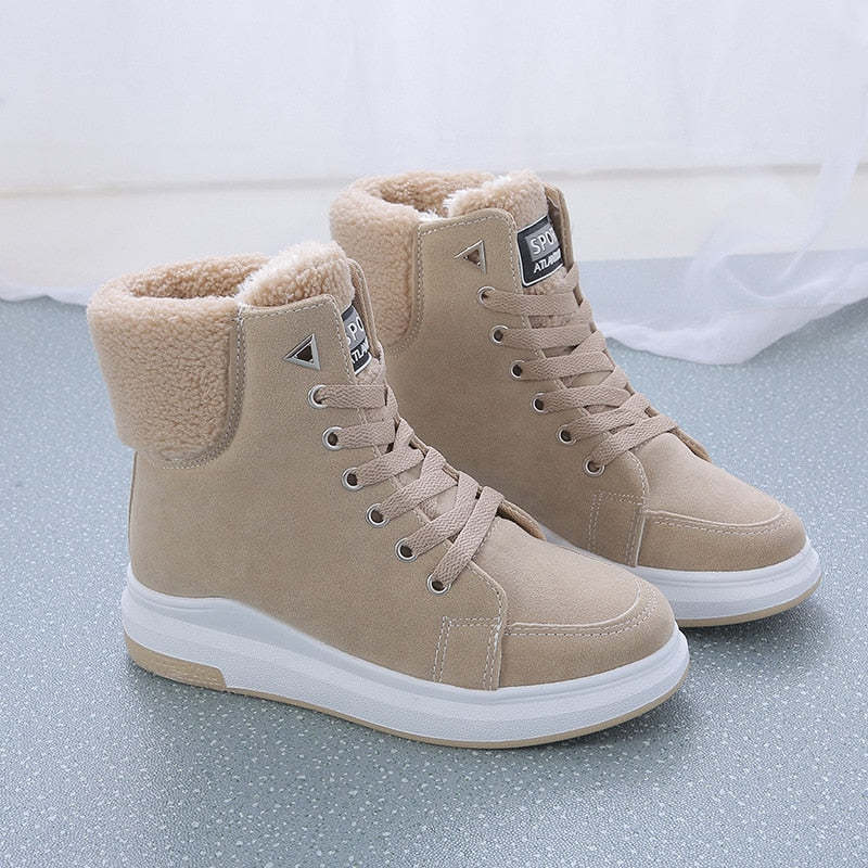 Bottines de neige chaudes avec doublure en fourrure pour femmes
