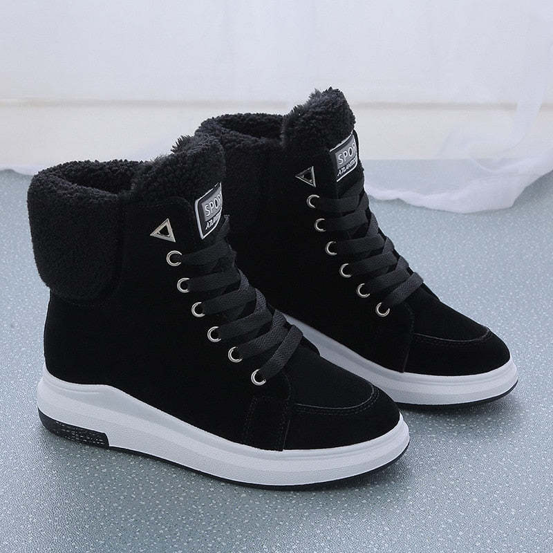 Bottines de neige chaudes avec doublure en fourrure pour femmes