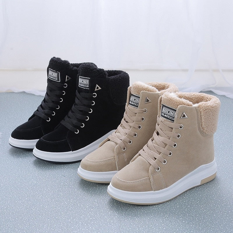 Bottines de neige chaudes avec doublure en fourrure pour femmes