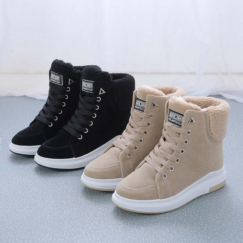 Bottines de neige chaudes avec doublure en fourrure pour femmes