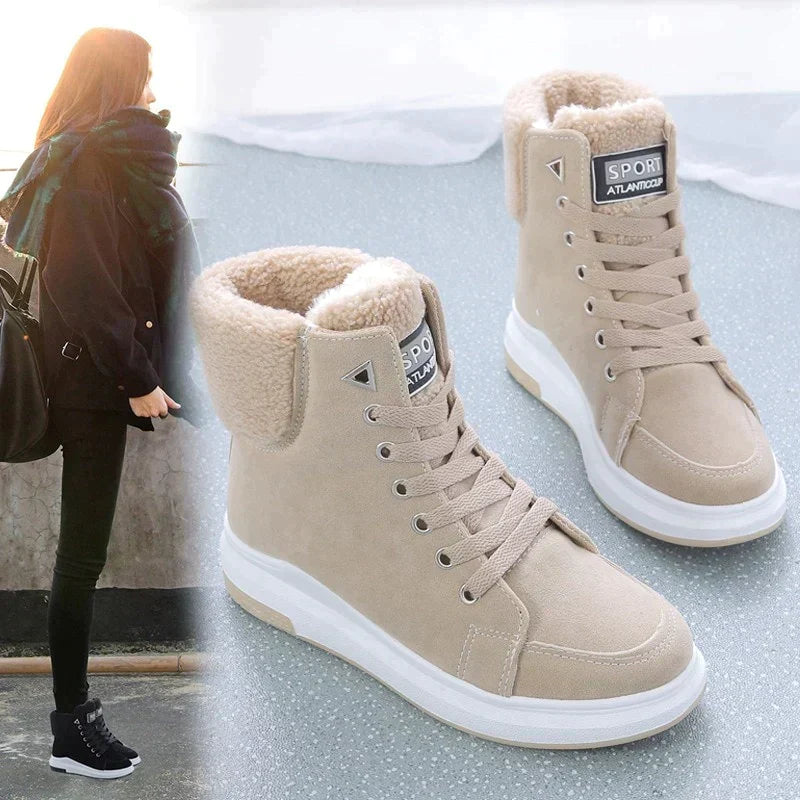 Bottines de neige chaudes avec doublure en fourrure pour femmes