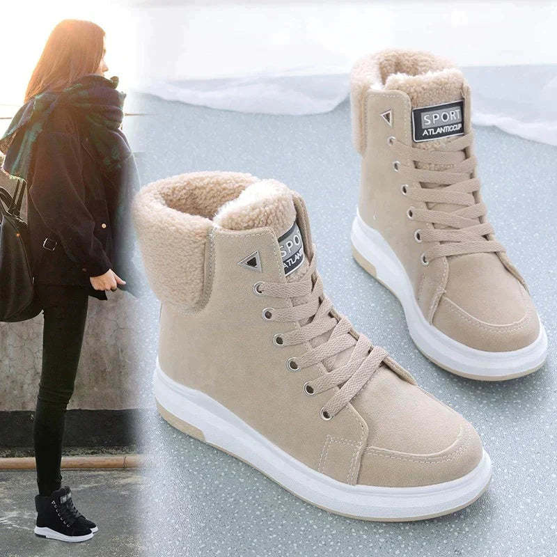 Bottines de neige chaudes avec doublure en fourrure pour femmes