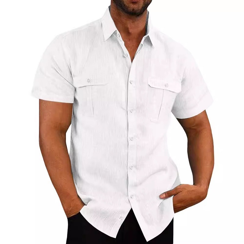 Chemise Estivale Unie à Poches