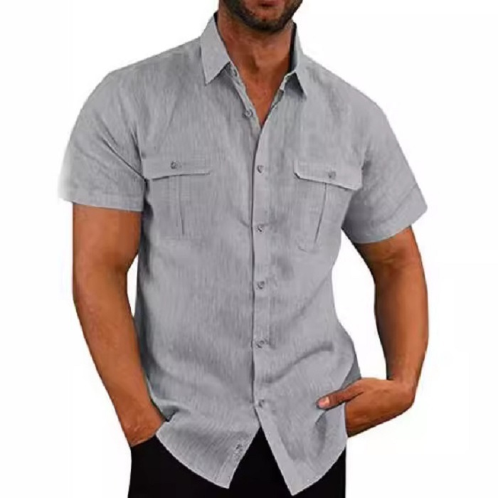 Chemise Estivale Unie à Poches