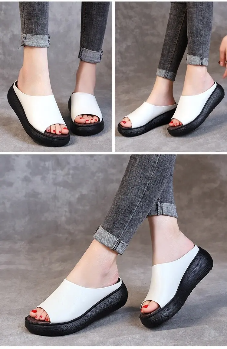 Sandales Comfort - Pantoufles Estivales en Cuir