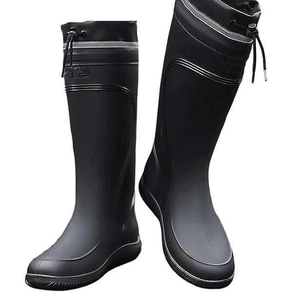 Bottes de pluie pour hommes Bottes en caoutchouc imperméables à genoux avec PVC