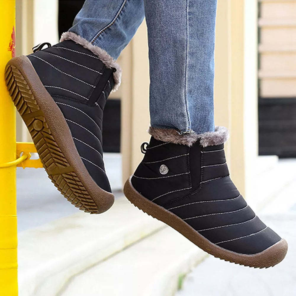 Bottes de neige chaudes tout-en-un en peluche-Luckweek