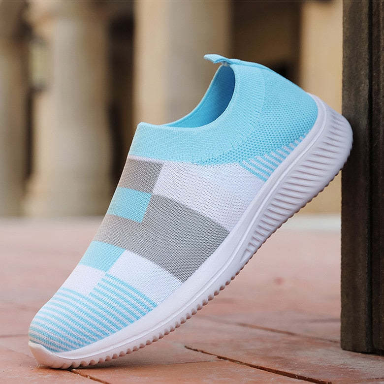 Baskets Souples Tricotées de Couleurs pour Femme-Luckweek